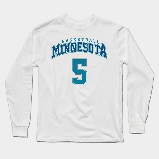 Minnesota Basketball - Player Number 5 Long Sleeve T-Shirt by Cemploex_Art